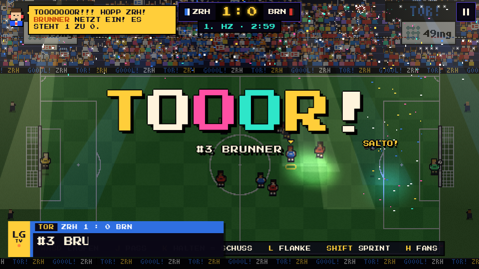 Fussball Blitz im grossen Stadion